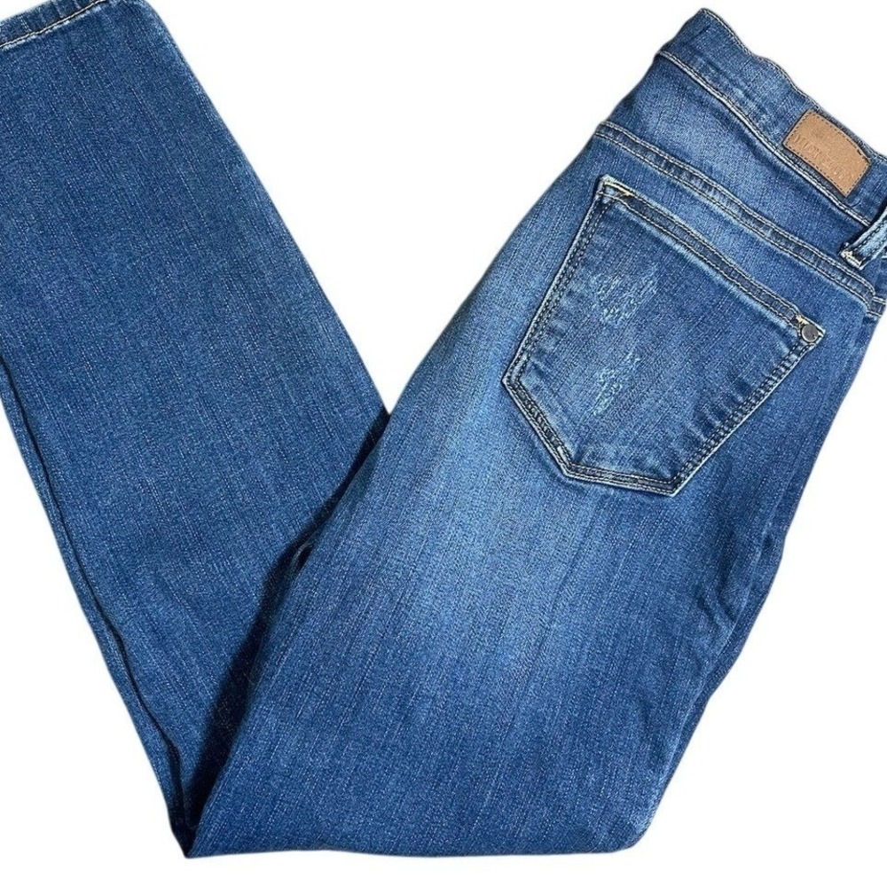 Judy Blue Distressed Skinny Jeans Medium Wash Denim Size 7/28 Mid Rise Cropped